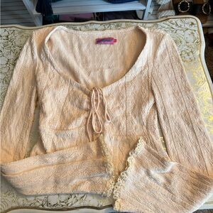 Edikted Ivory Textured Knit Top